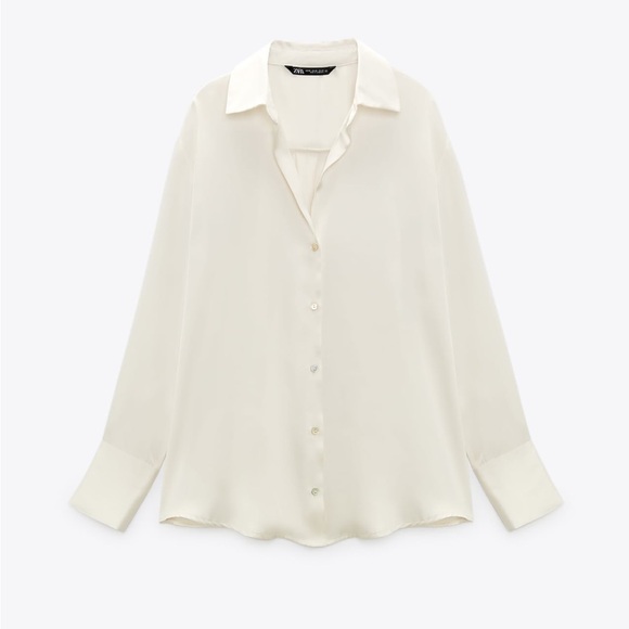 Zara Tops - Zara SATIN EFFECT SHIRT
OYSTER WHITE